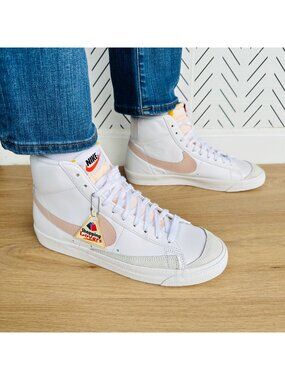 ❤️Nike Blazer Mid '77 Sz 9.5 Womens Shoes Vintage White Pink Sneakers CZ1055-118